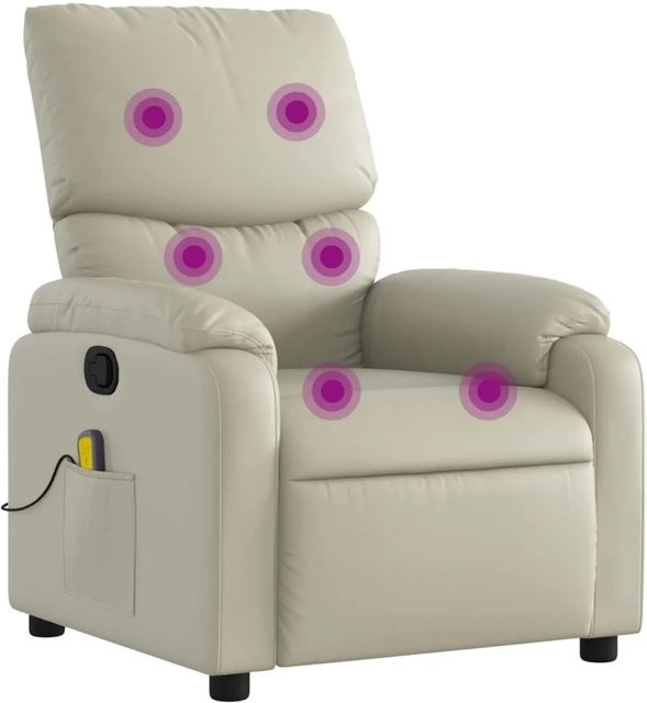vidaXL Massagesessel Modell 6 in Creme mit Kunstleder und Armlehnen - Bild 1