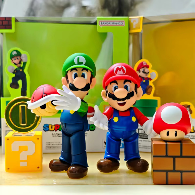 Bandai Super Mario Luigi, bewegliche Gelenkpuppe, Einzelfigur - Bild 1