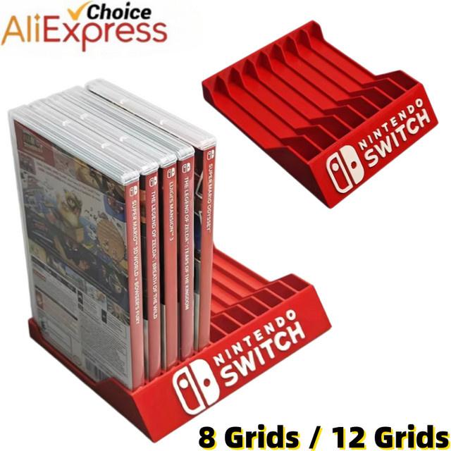 Bandai Aufbewahrungsbox für Nintendo Switch Spieldiscs und Kassetten in Rot mit 8 oder 12 Fächern - Bild 1