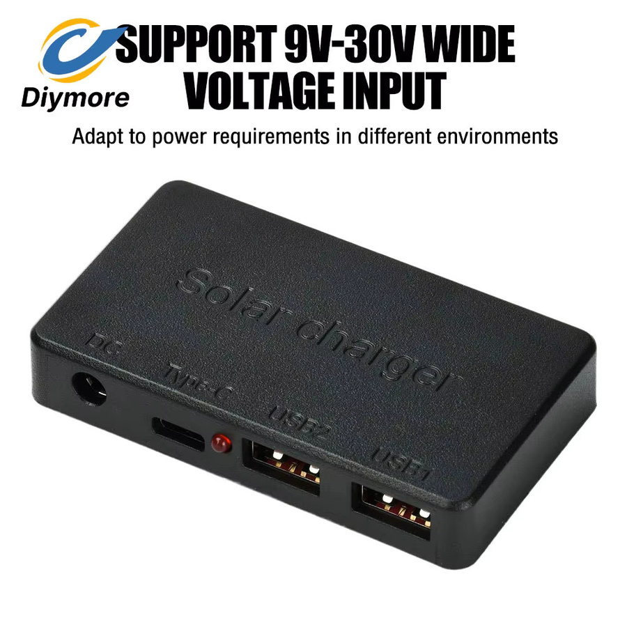 Diymore DIY Spannungsregler Anschlussbox mit QC3.0 Dual-USB und PD 100W Typ-C für Solarmodule - Bild 2