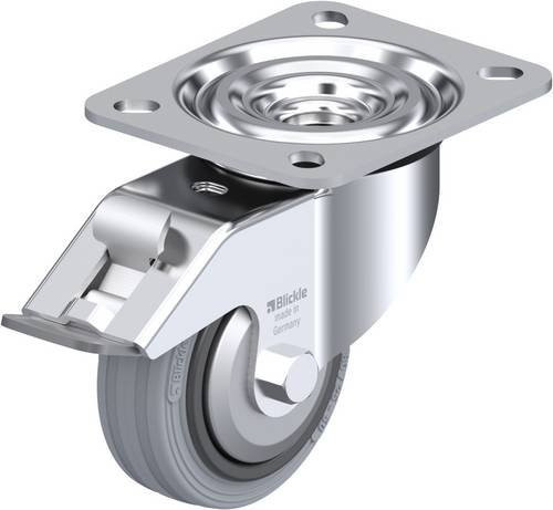 Blickle Lenkrolle L-VPP 80R-FI-SG-FA mit Feststeller, Farbe: Grau/Schwarz/Silber, Rad-Durchmesser: 80 mm, Tragfähigkeit: 50 kg - Bild 1