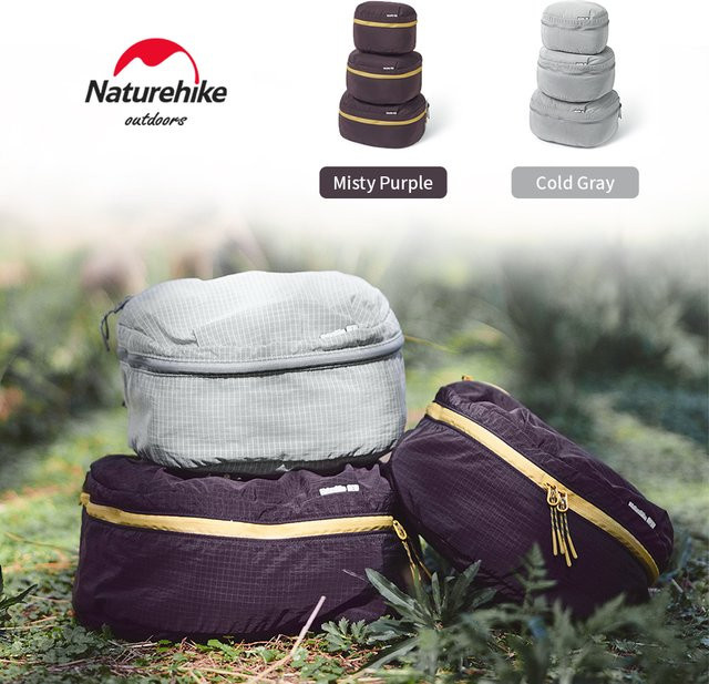 Naturehike Ultraleichte und wasserdichte Aufbewahrungstasche, faltbare Organisationstasche für Camping und Reisen in Orange und Grau - Bild 1