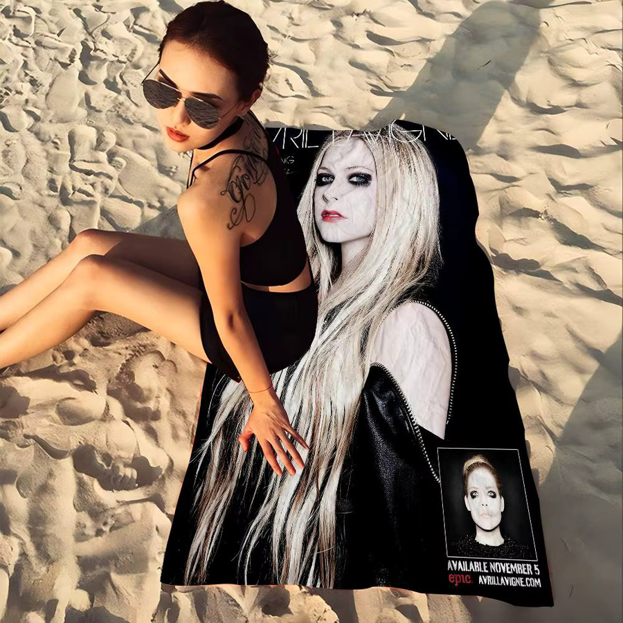 Star Singer Strandtuch aus Mikrofaser mit Avril Lavigne Motiv, super saugfähig und schnell trocknend - Bild 2