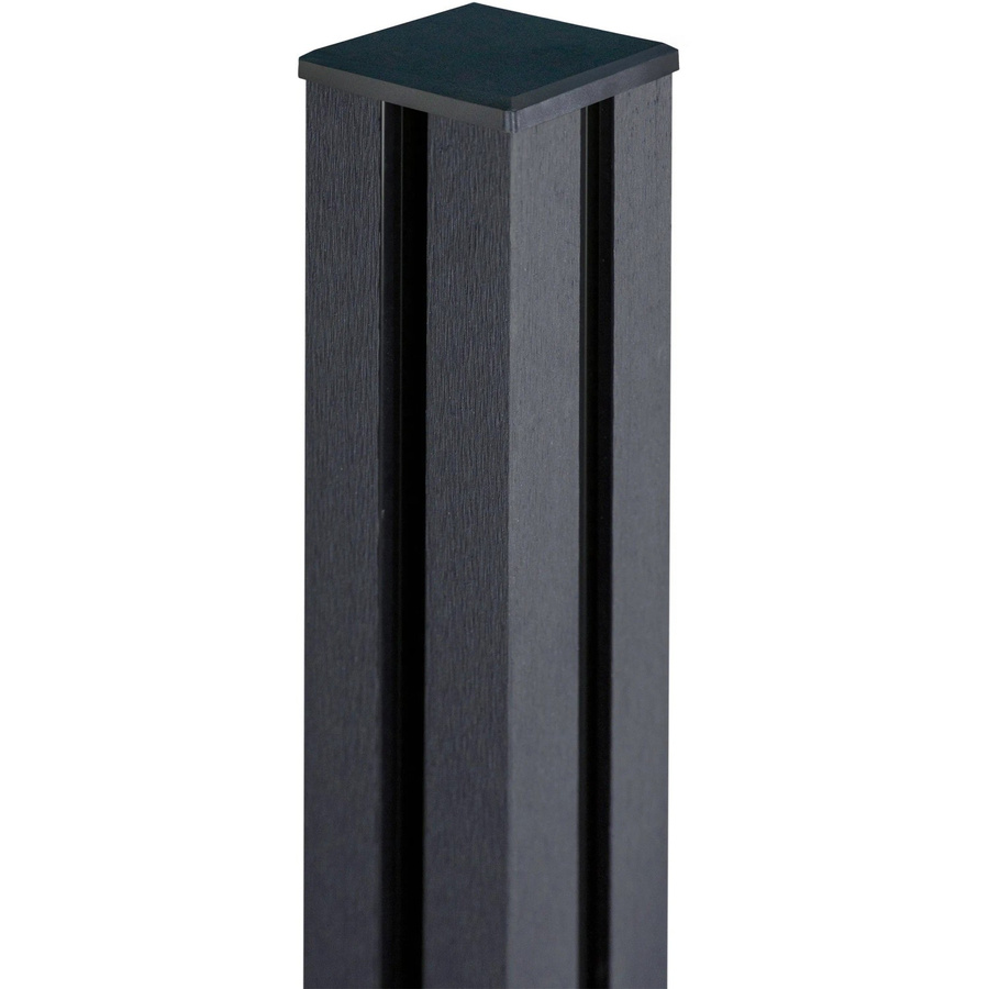 GroJa Solid Steckzaunpfosten mit Kappe aus WPC in Anthrazitgrau, B/T/H: 10 x 10 x 190 cm - Bild 2