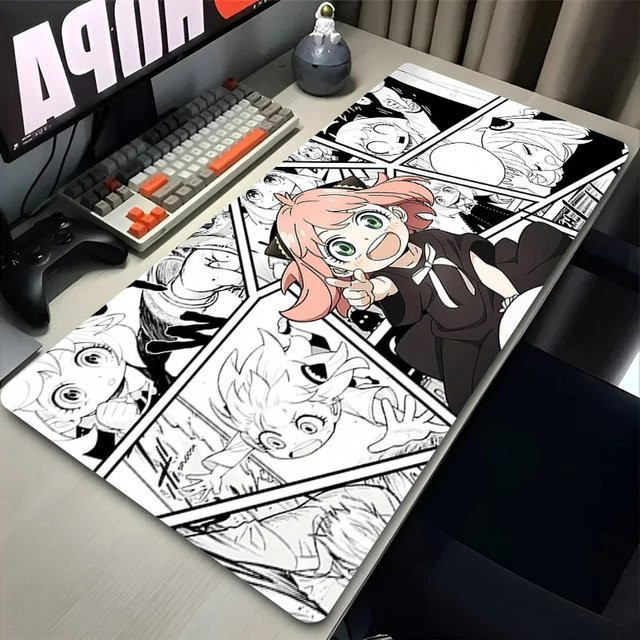 Kawaii Girl Mauspad im Anime-Design XXL Schreibtischunterlage für Laptop und Tastatur, Mehrfarbig - Bild 1