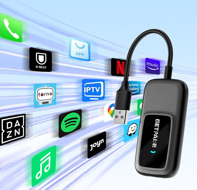GetPairr Drahtloser CarPlay-Adapter GO 2.0 Auto-Multimedia-Box mit 32G Speicher und Dual WiFi in Schwarz für Toyota Audi Benz - Bild 1