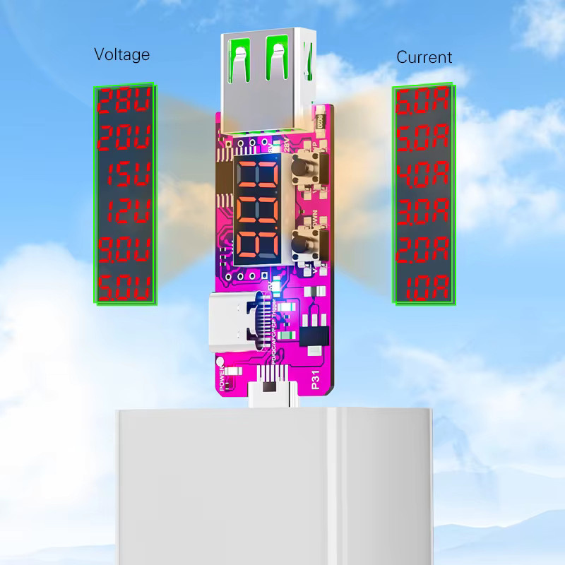 ATORCH PD3.1 28V USB-C Schnelllade-Spannungsmesser und Amperemeter Digitaldetektor zur Messung von Spannung und Stromstärke - Bild 4