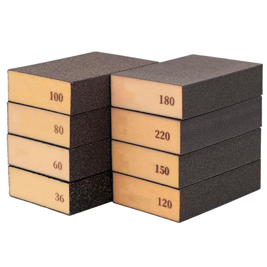 Schleifschwammblock für Holz, Metall und Kunststoff, Körnung 36 bis 220, braun, nass und trocken anwendbar - Bild 5