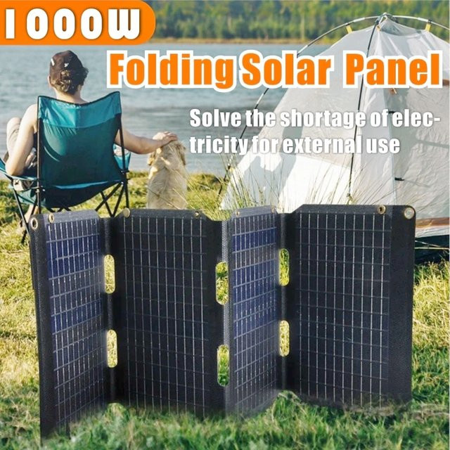 Ecoworthy Tragbares 1000W Solar-Faltpanel mit USB-C Anschluss in Schwarz für Camping und Outdoor - Bild 1