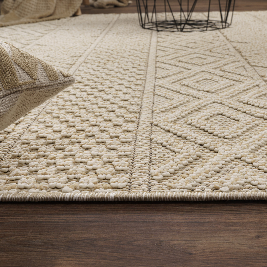 Teppich Munico in Creme und Beige mit geometrischem Design, B/T: 200 x 280 cm - Bild 3