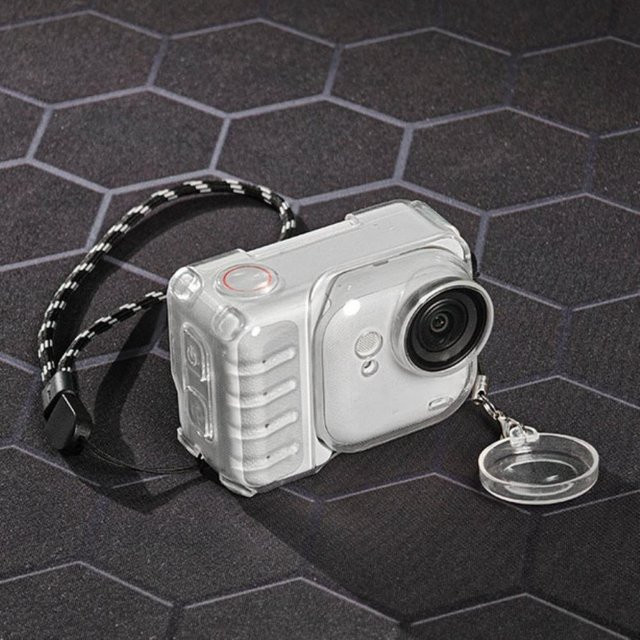 Insta360 Go Ultra Schutzhülle aus TPU mit Objektivkappe und Lanyard in Schwarz und Transparent - Bild 1