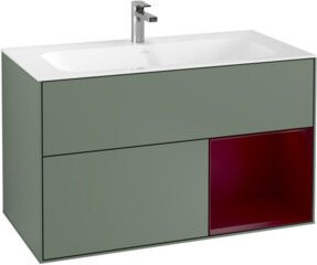 V&B Waschtischunterschrank Finion Wandbeleuchtung in Lacquer, Breite: 99,6 cm, Tiefe: 49,8 cm - Bild 1
