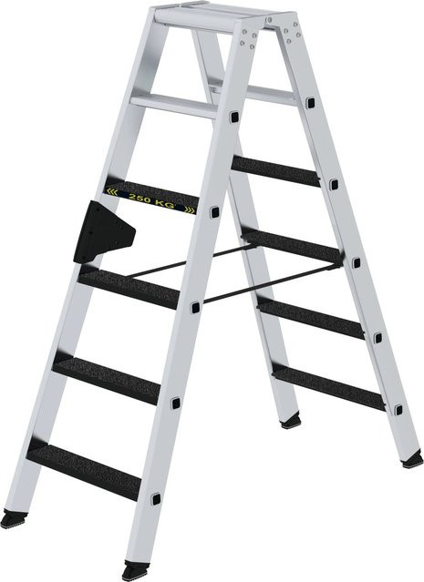 PROREGAL Stufen-Stehleiter Clip-Step R13 beidseitig begehbar, Farbe: Silber, Tragkraft: 250 kg, 2 x 6 Stufen - Bild 1