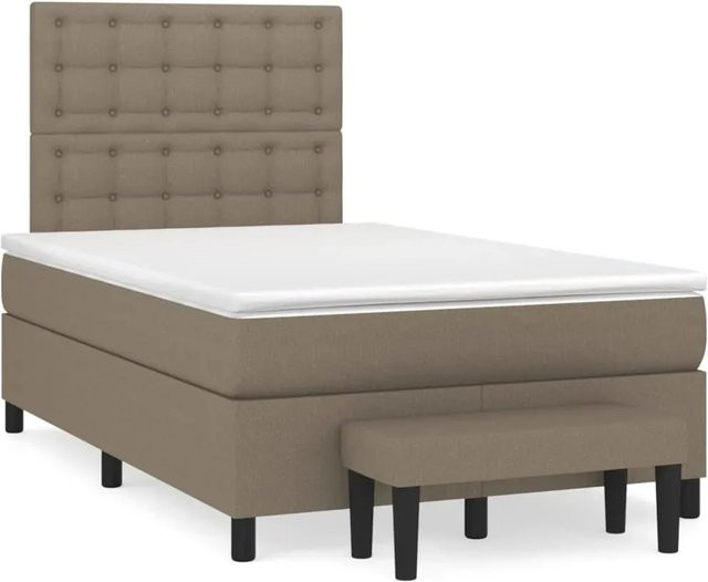 vidaXL Boxspringbett mit Matratze Hybrid-Design in Taupe, B/T: 120 x 200 cm - Bild 1