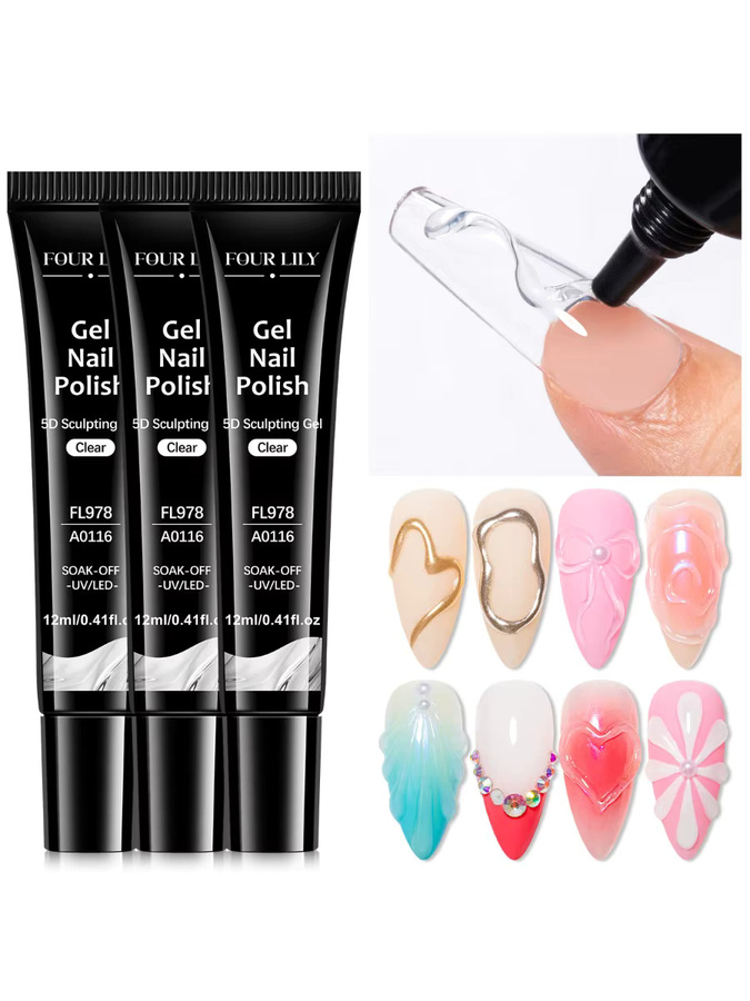 Four Lily 5D Modellier-Gel Nagellack, Glänzend, 12 ml - Bild 6