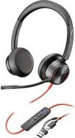 Poly Blackwire 8225 USB-C Stereo-Headset für Microsoft Teams mit USB-C/A-Adapter, Schwarz - Bild 1