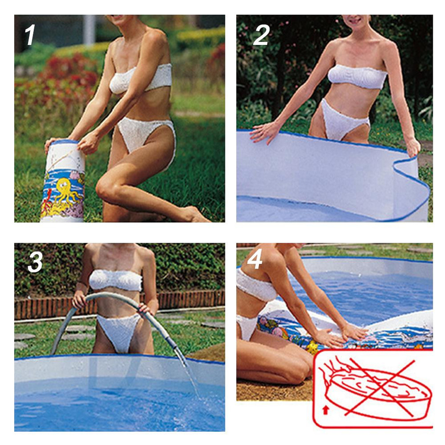 Aimo Rundes Klappbecken aus Hartplastik in Blau, Durchmesser: 152 cm, Höhe: 25 cm - Bild 2
