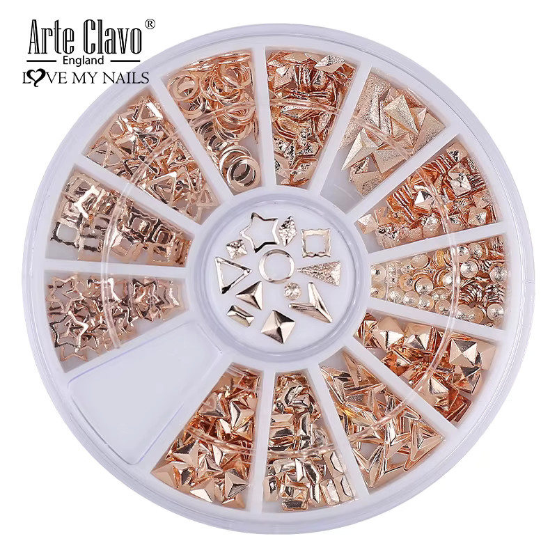 Arte Clavo Nail Art 3D Dekoration, Metall, Silber Roségold - Bild 2