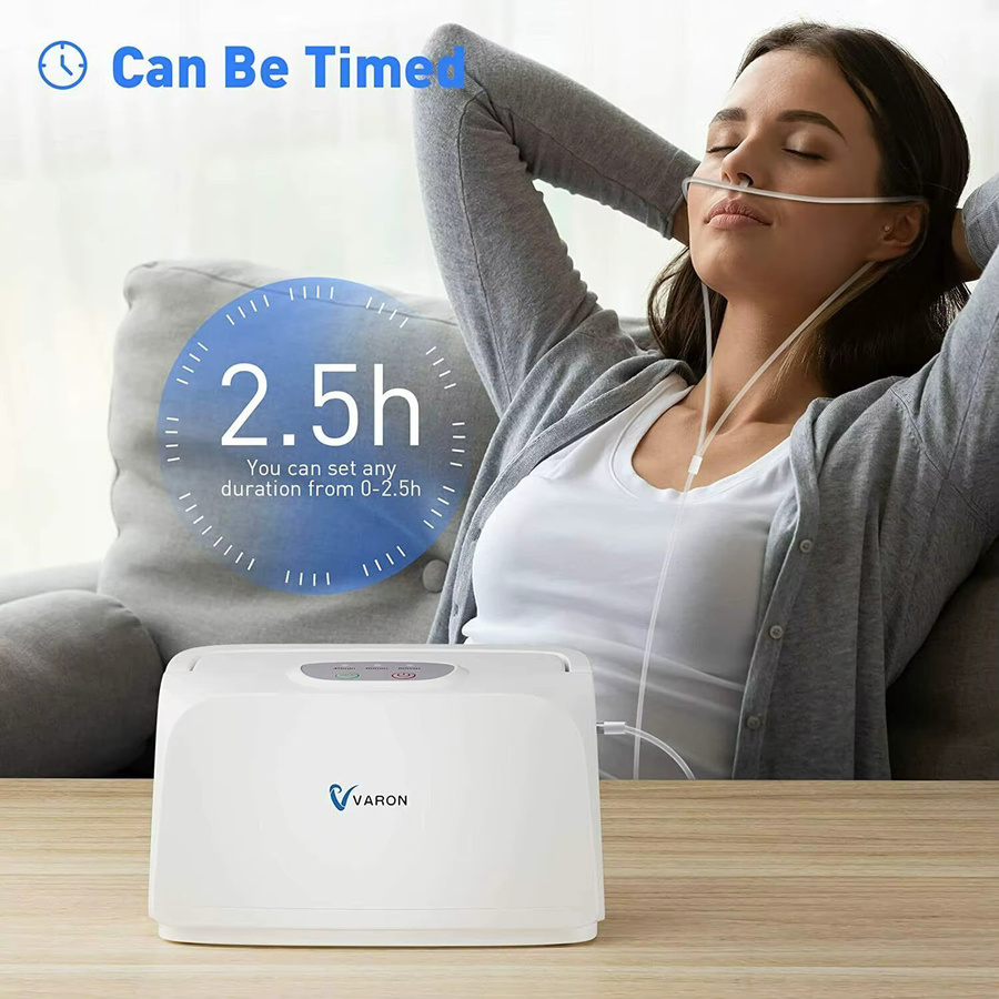 Varon Tragbarer Pulse Flow Sauerstoffkonzentrator Concentra mit 33 % Reinheit in Weiß - Bild 4