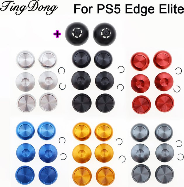 TingDong Joystick-Griffkappen-Kit aus Metall und Kunststoff in Blau und Multicolour für PlayStation PS5 Edge Elite Controller - Bild 1