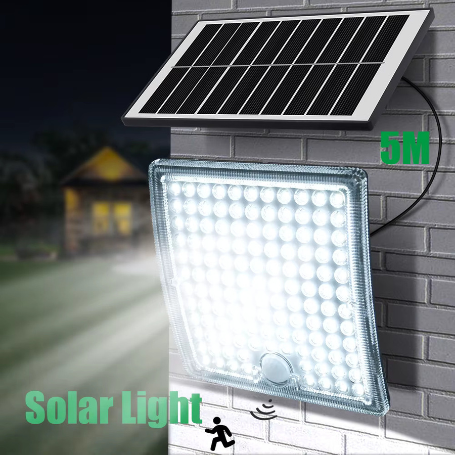 Arbrac 2er-Pack Solar-Flutlicht mit Bewegungssensor und 5 m Kabel, schwarze Wandleuchte für Außenbereich, B/H/T: 13 x 13 x 13 cm - Bild 7