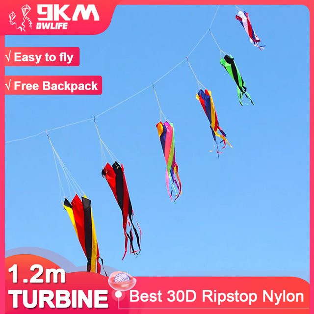 9KM DWLIFE Spinner Windsack Turbine Linie Wäsche Anhänger, Kite, Bunt / Mehrfarbig - Bild 1