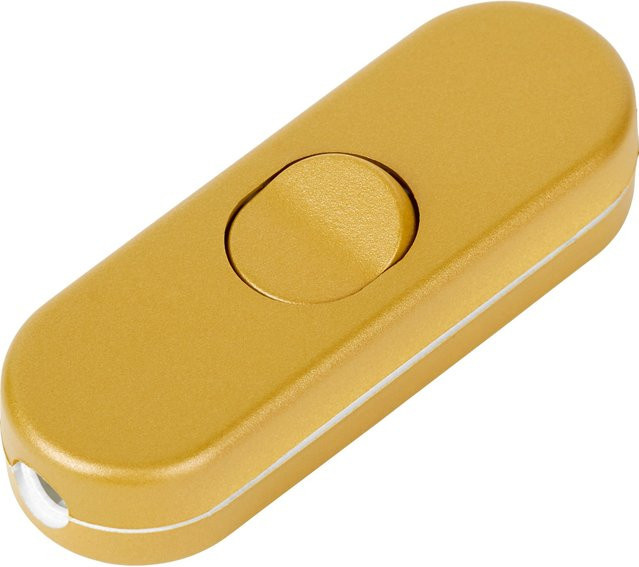 REV-Ritter Schnurzwischenschalter aus Kunststoff in Goldfarben - Bild 1