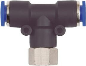 Riegler T-Steckverschraubung Blaue Serie, drehbar, G 3/8 innen, Durchmesser 8 mm, blau - Bild 1