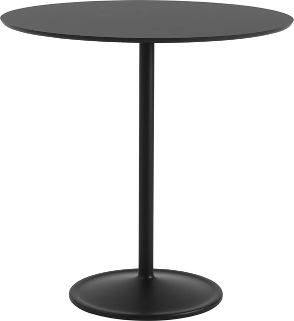 Muuto Soft Esstisch rund in Schwarz mit zentraler Säule, Höhe: 95 cm - Bild 1