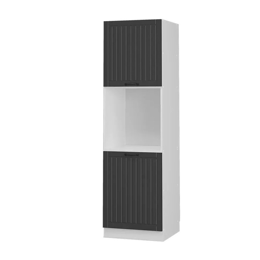 Vicco Herdumbauschrank Fame-Line in Anthrazit und Weiß mit offenen Regalfächern, Breite: 60 cm, Höhe: 206 cm, Tiefe: 59 cm - Bild 2