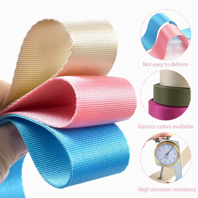 Meetee Nylon-Gurtband Set in Grün und Mehrfarbig, 10 Meter Länge, Dicke: 1 mm, verfügbare Breiten: 20 mm, 25 mm, 32 mm, 38 mm, 50 mm - Bild 5