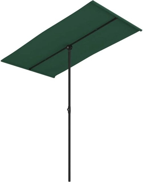 vidaXL Sonnenschirm mit Aluminium-Mast und Polyesterbespannung in Grün, B/T: 180 x 110 cm - Bild 1