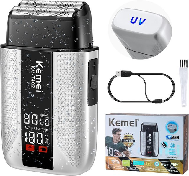 KEMEI KM-402 Elektrorasierer für Herren, IPX7 wasserdicht - Bild 1