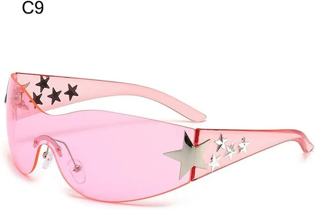 YiRan Wrap-Around Sonnenbrille, randlos, Unisex, pink, Kunststoff - Bild 1