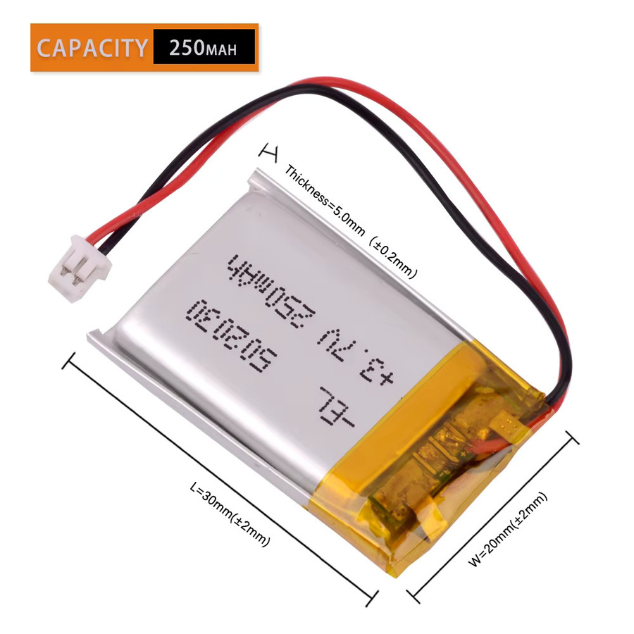JST 2-poliger Lithium-Polymer-LiPo-Akku 3,7 V 200 mAh mit 1,25 mm Anschluss - Bild 2