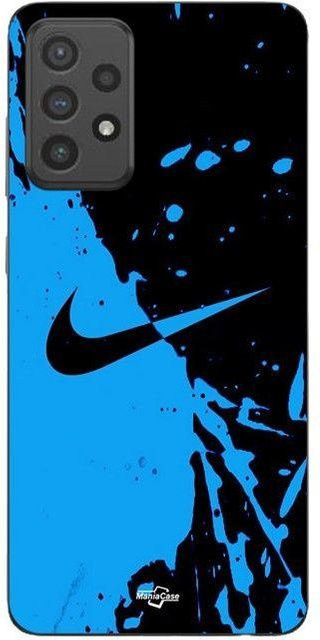 MANIACASE Silikon TPU Handyhülle für Samsung Galaxy A53 in Schwarz mit Nike Logo - Bild 1