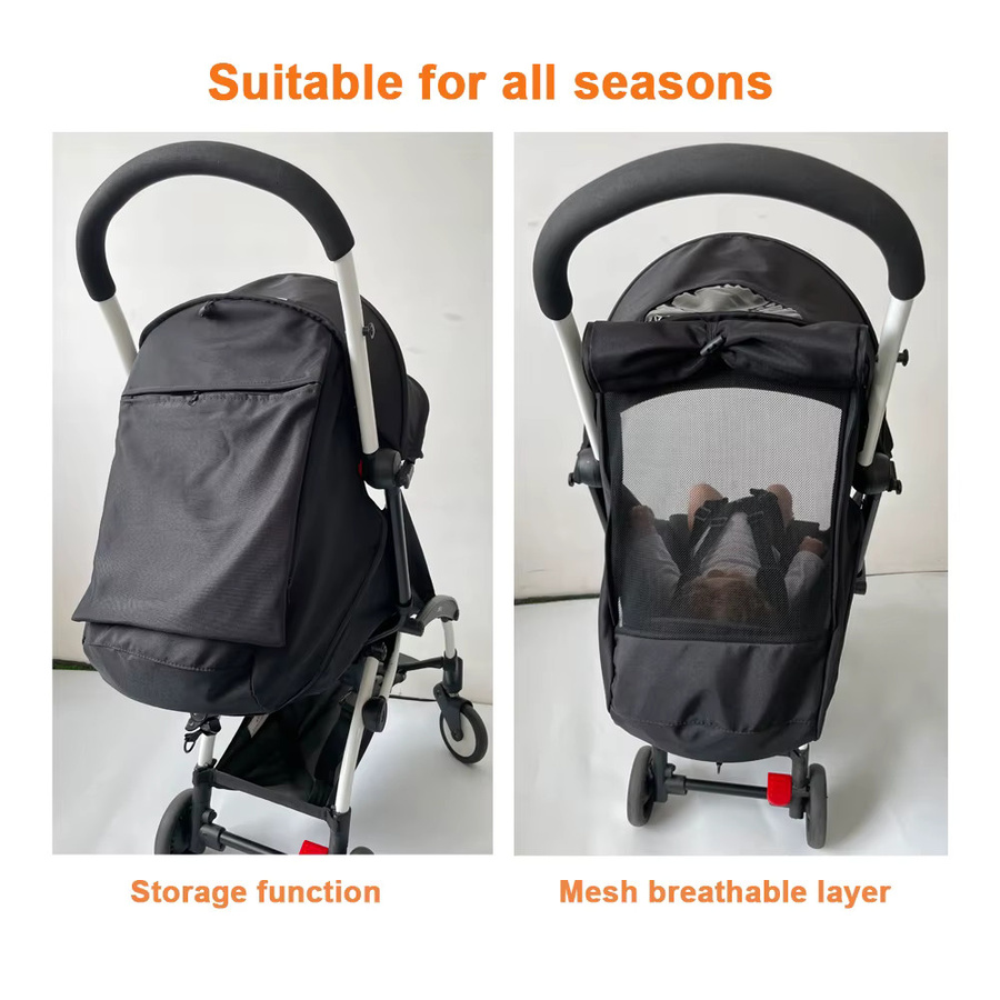 Mom Tan Sommer-Verdeck für YOYO 2 Kinderwagen mit aufklappbarem Rückspiegelfenster, schwarz, wasserdicht - Bild 4
