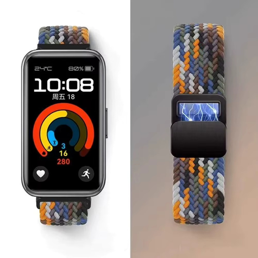 Huawei Uhrenarmband Nylon, geflochtene Schleife, Multicolor, Unisex - Bild 3