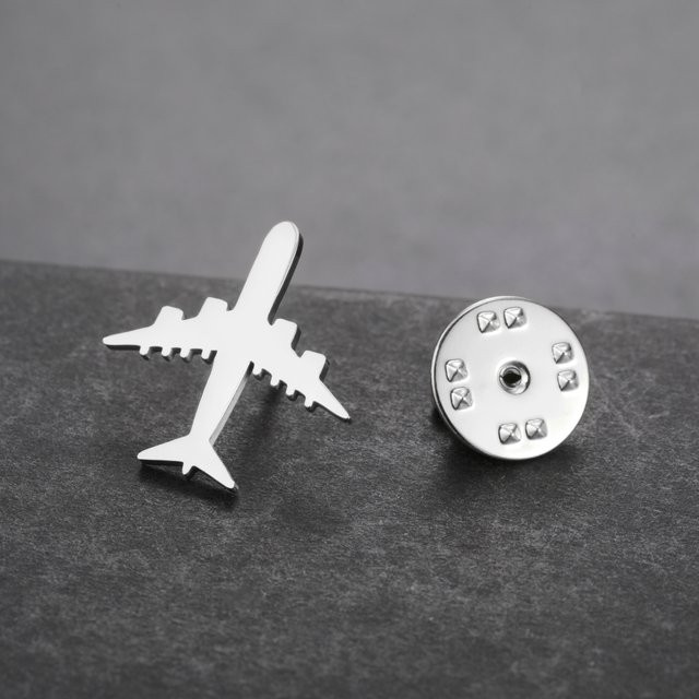 Skyrim Brosche, Flugzeug, Edelstahl, Silber, Unisex - Bild 1