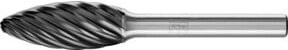 PFERD Hartmetall Hochleistungsfrässtift INOX Flamme B für Edelstahl, Farbe: Silber, B/T/H: 12 x 30 mm, Schaft-Ø: 6 mm, HICOAT Beschichtung - Bild 1