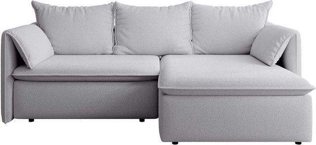 Vente-unique Schlafsofa Teodora in Grau mit L-Form und Schlaffunktion - Bild 1