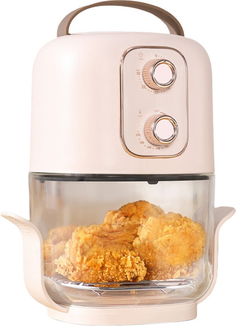 Bytelike Glas Heißluftfritteuse transparent, 2,5 l Volumen, ölfreies Frittieren mit 360° Heißluft-Technologie - Bild 1