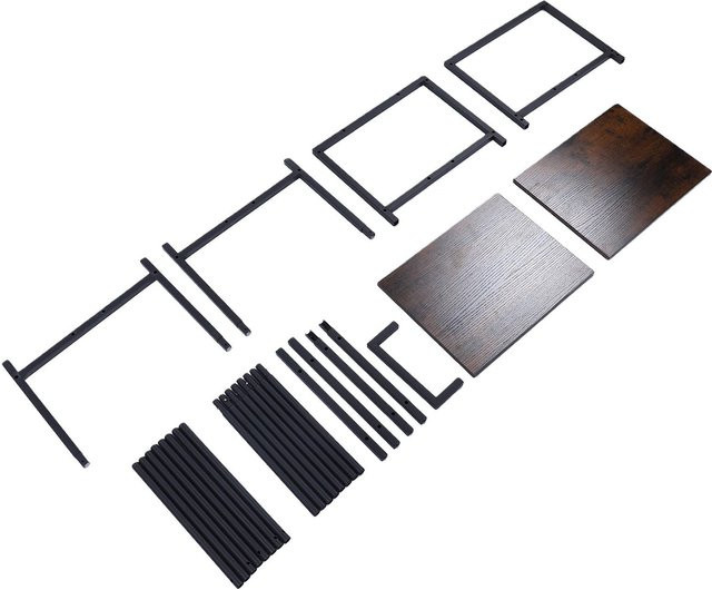 Stabiler 3D-Druckertisch aus Holz und Metall in Braun mit Rollen und Filament-Lagerregal für 32 Spulen, B/T/H: 60,0 x 38,1 x 3,0 cm - Bild 1
