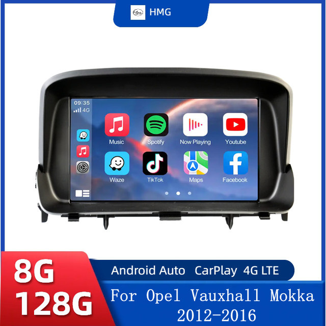 HMG CarPlay Android Auto Radio für Opel Mokka und Vauxhall Mokka 2012-2016, 8 Zoll 2 DIN Autoradio mit Bluetooth, DSP und RDS in Schwarz - Bild 1