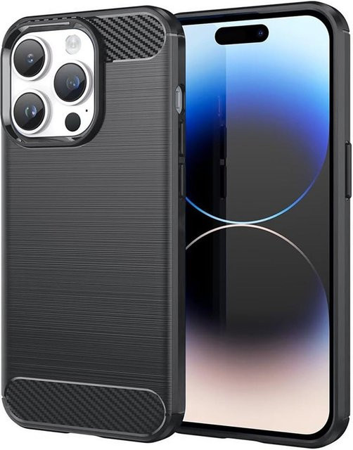 Techsuit Schutzhülle für Apple iPhone 14 Pro in Schwarz mit Carbon-Optik - Bild 1