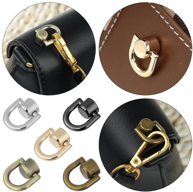 TELUNSI Metall Nietnagel Schnalle Set für Handtaschen und Lederhandwerk, 4 Stück, Silber und Gold - Bild 1