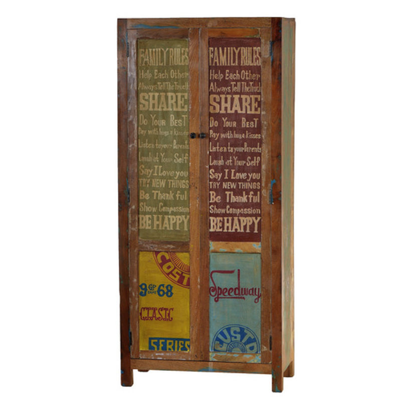 SIT Schrank SPEEDWAY aus Altholz, 2-türig, bunt, B/T/H: 80 x 40 x 180 cm - Bild 3