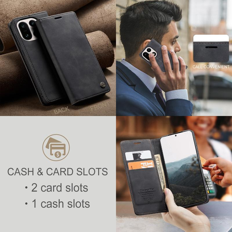 CaseMe Magnetische Retro-Leder-Flip-Brieftasche mit Ständer und Kartenfach für OnePlus 15 - Bild 2