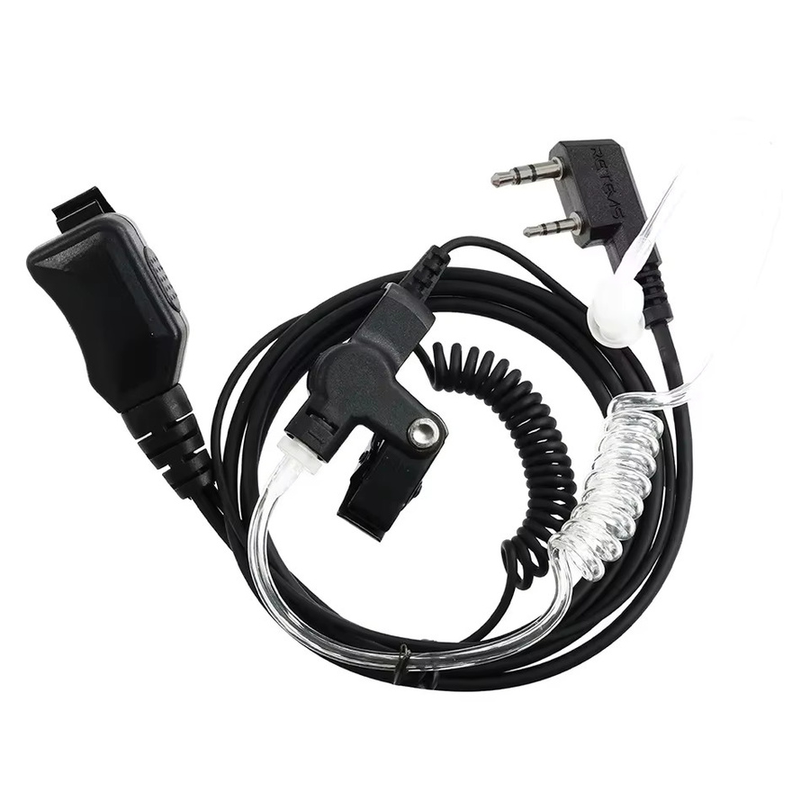 RETEVIS Walkie Talkie 2 Pin Ohrhörer mit PTT und Acoustic Tube in Schwarz für Kenwood, BaoFeng UV 5R und Quansheng UV K5 K6 - Bild 5