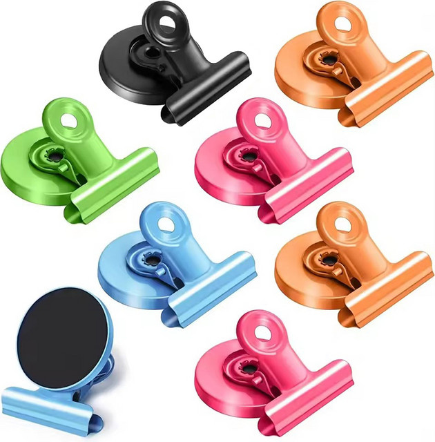 Mognot Magnetische Bulldog-Clips für Kühlschrank und Whiteboard in Schwarz, Weiß oder Mehrfarbig - Bild 1